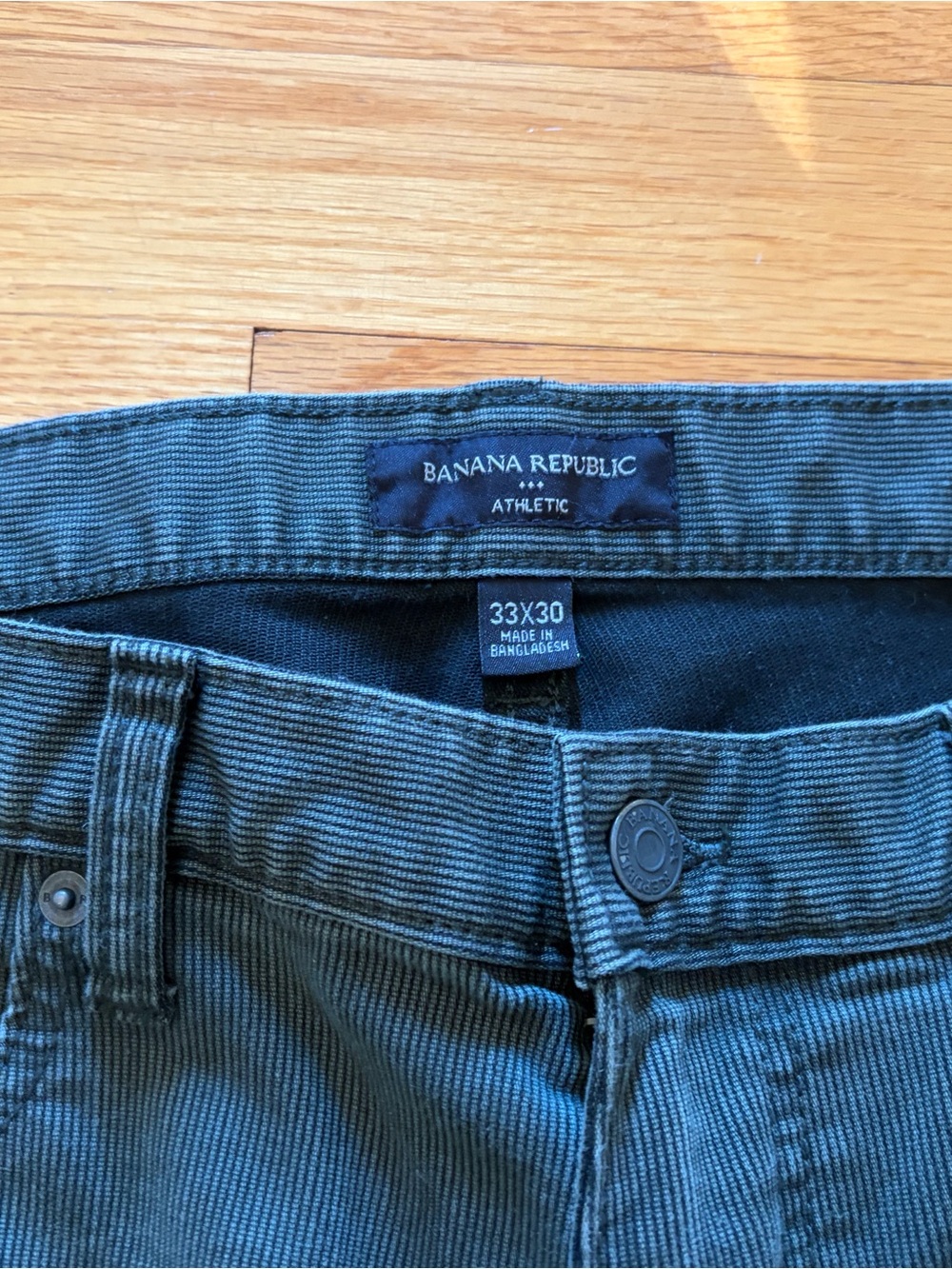 2 pairs of Banana Republic Ribbed Jeans in Gray and Green size 33 by 30 - Picture 13 of 16